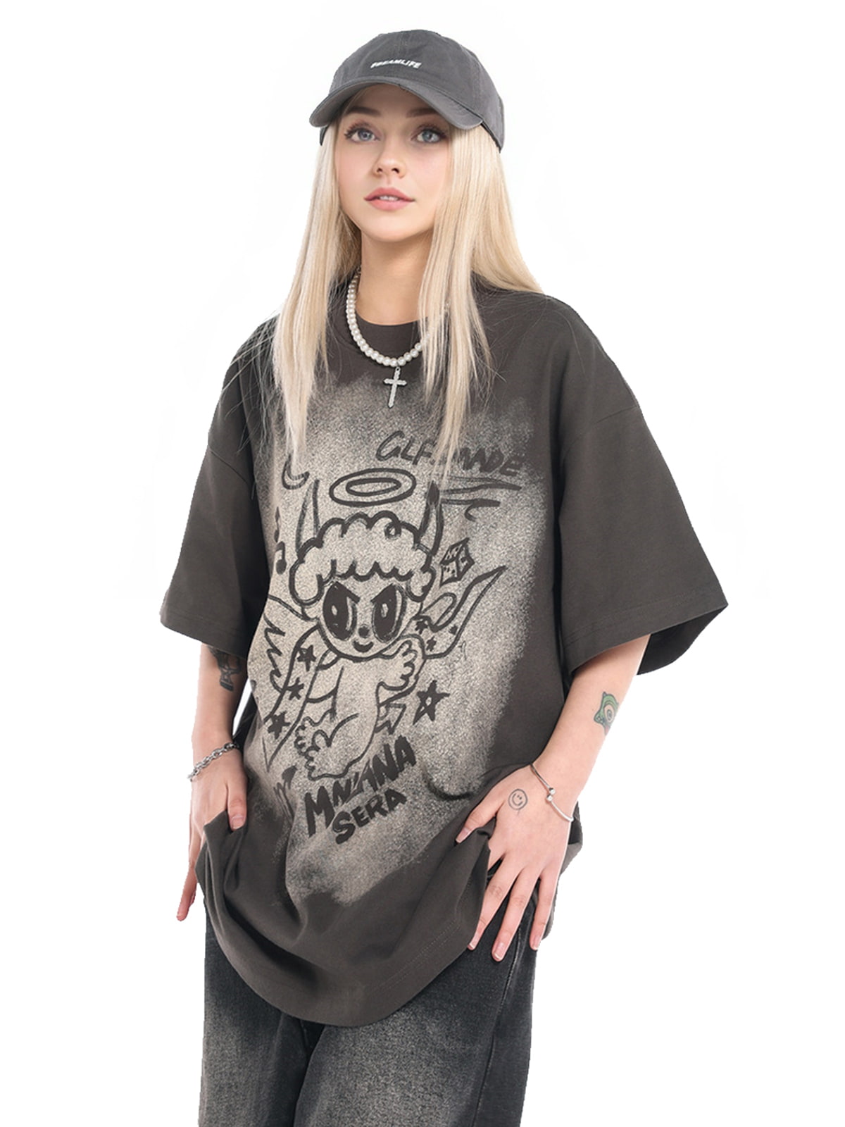 T-shirt graphique surdimensionné Angel
