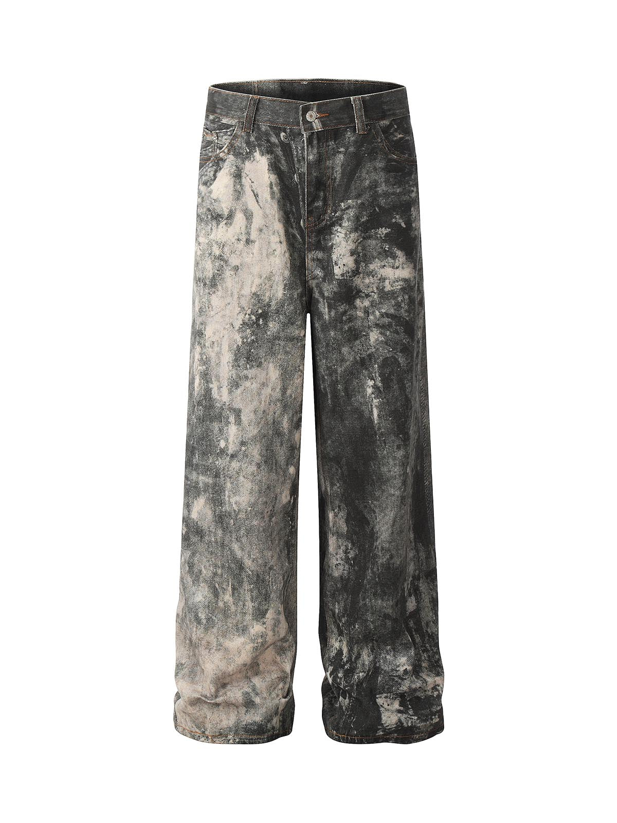 Thesupermade Tie-dye Camouflage Straight Jeans