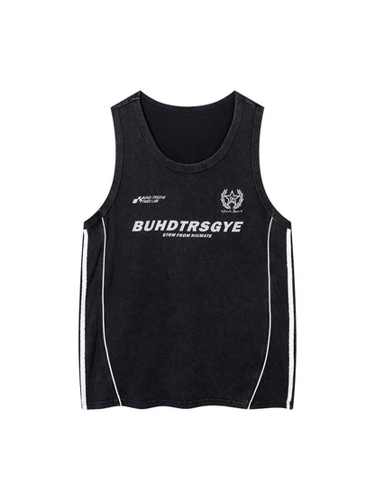 Retro Stitching Striped Basketball Vest