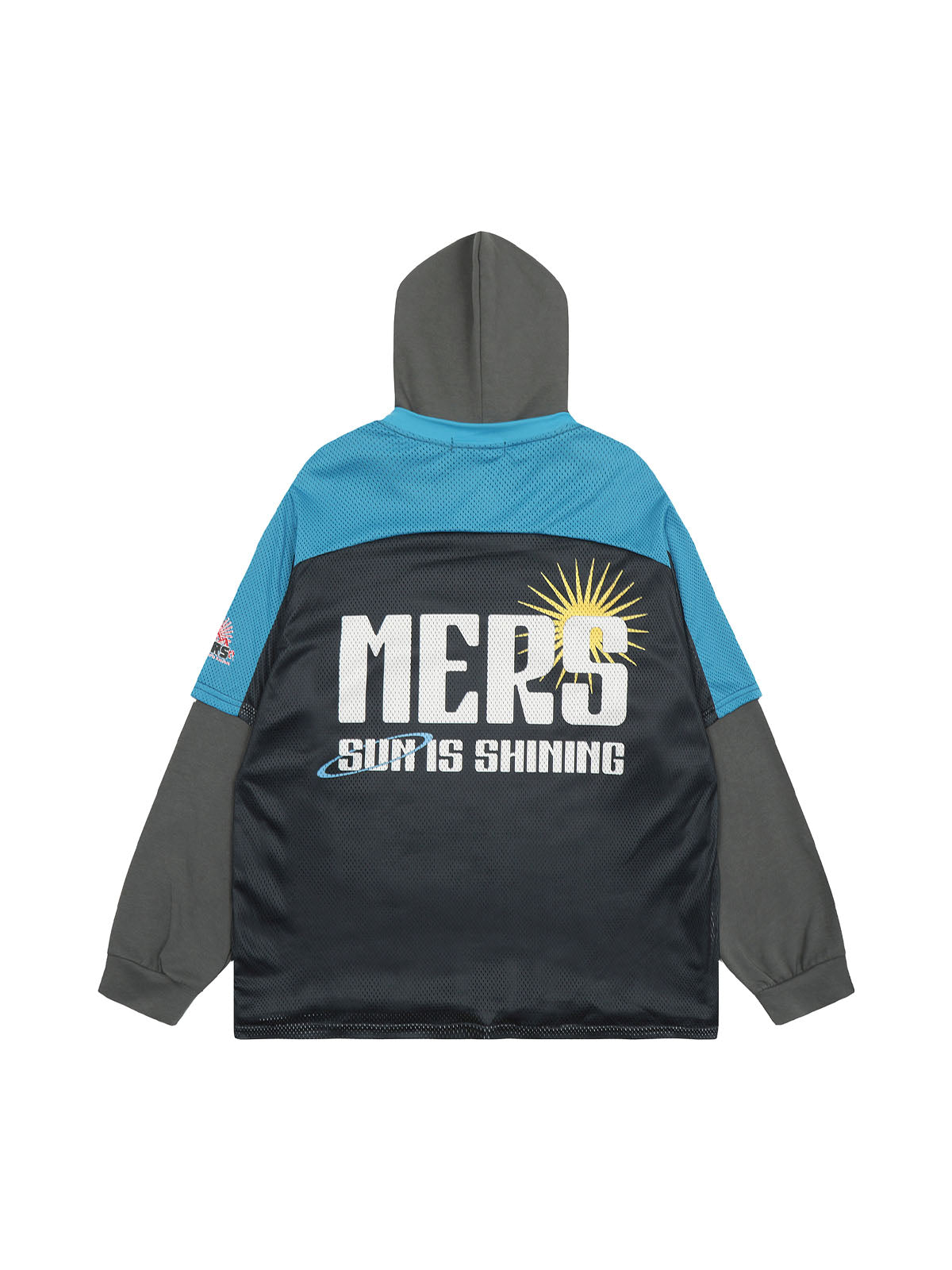 Sweat à capuche en similicuir deux pièces avec coutures contrastées