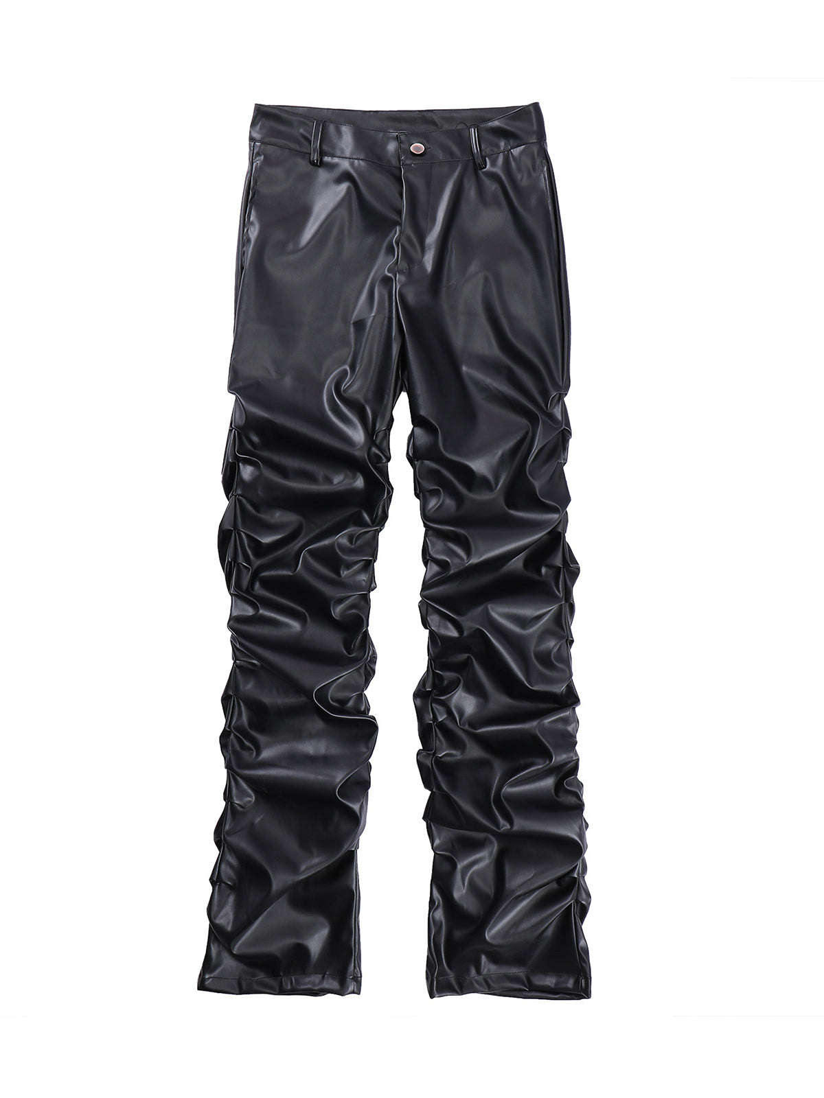 Thesupermade Punk Style Pleated Leather Pants - 2195