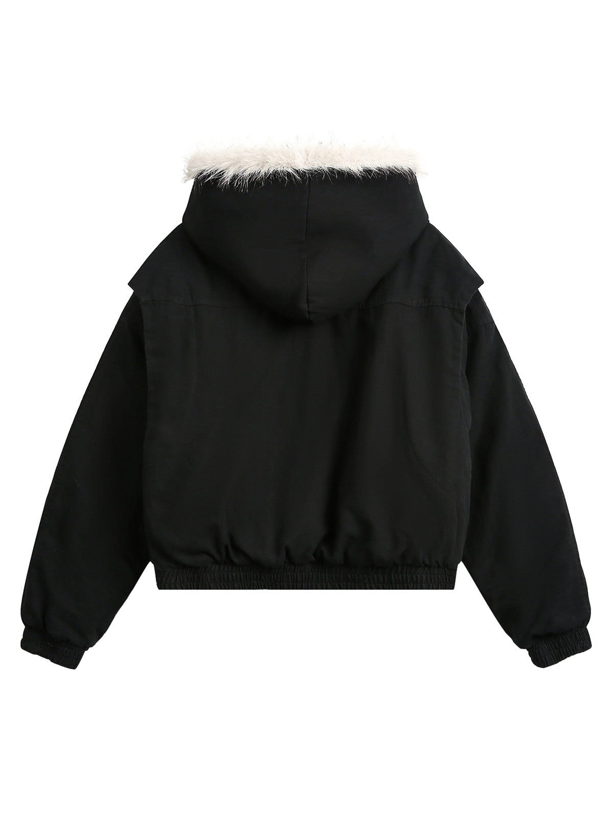 Veste matelassée à capuche en fourrure épissée - 2285
