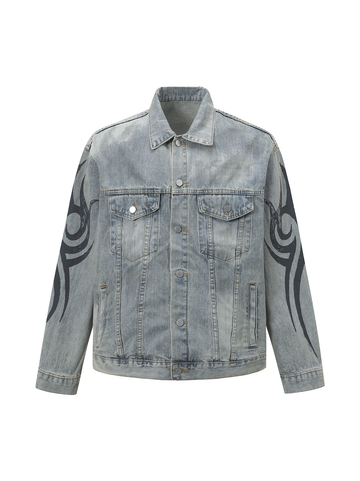 Veste en jean rétro délavée Totem