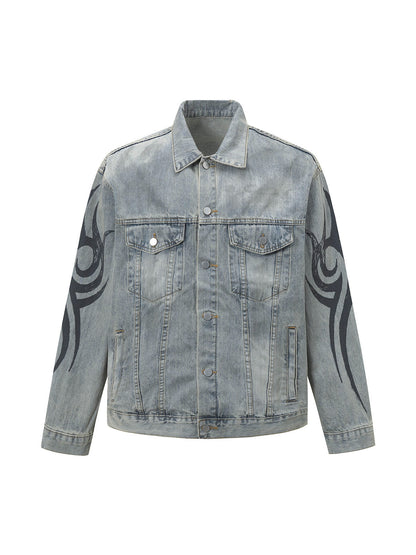 Veste en jean rétro délavée Totem