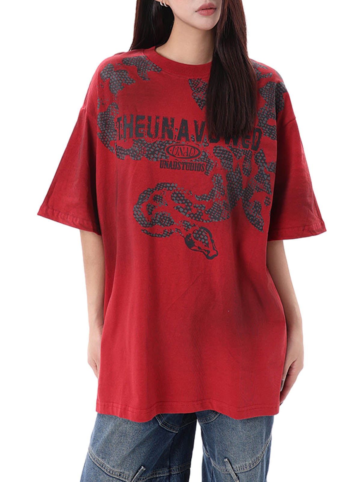 Oversized Snake Graphic T-Shirt