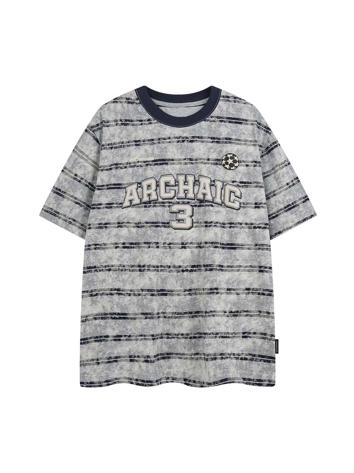 Graphic Lettering Striped Oversized T-Shirt