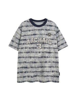 Graphic Lettering Striped Oversized T-Shirt