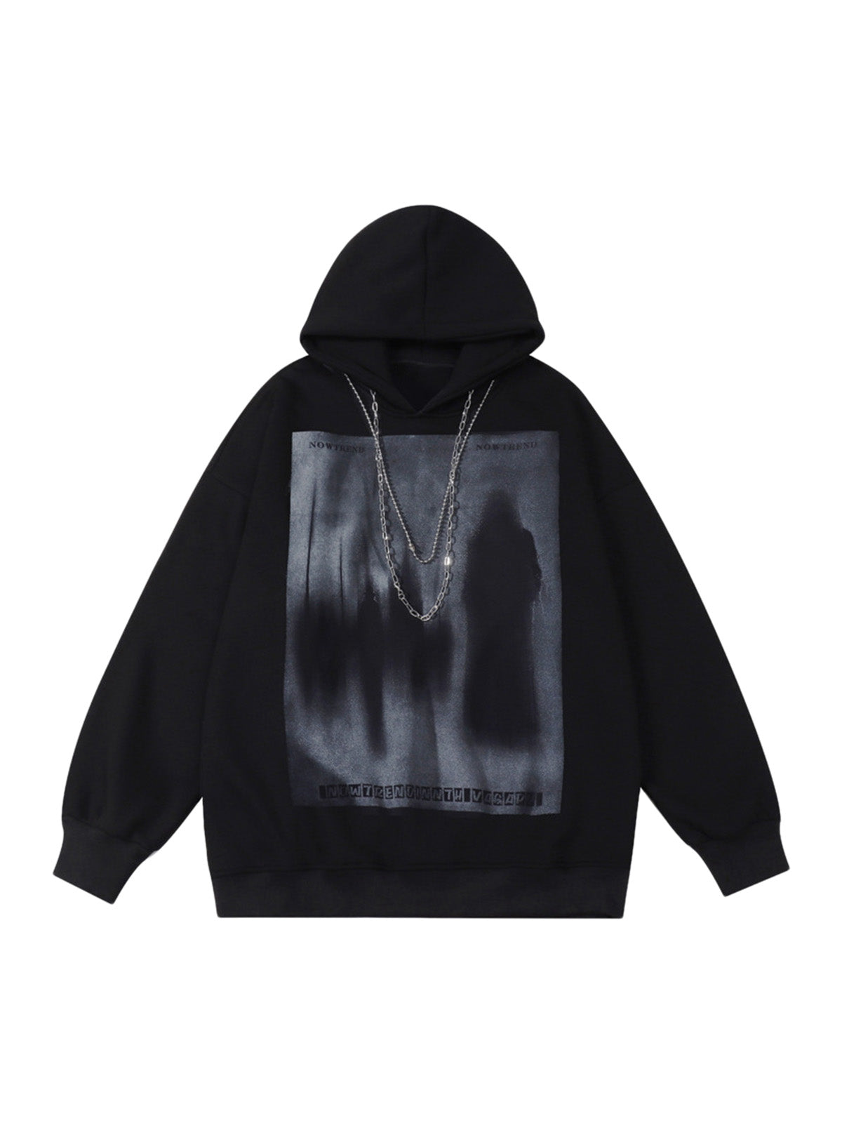 Thesupermade Blur Graphic Chain Hooded Sweatshirt