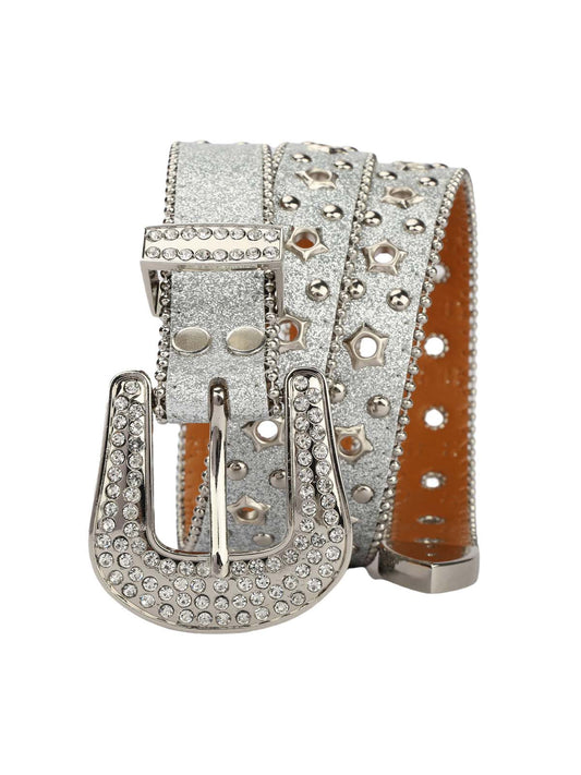 Sparkling Silver Rhinestone Embellishments Belt