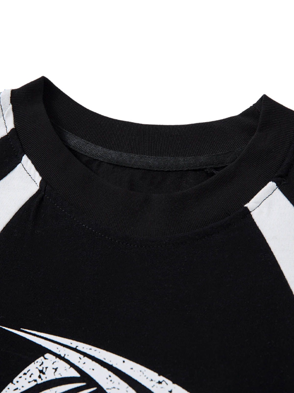 T-Shirt mit Motorrad-Aufdruck in Kontrastfarbe – 2325
