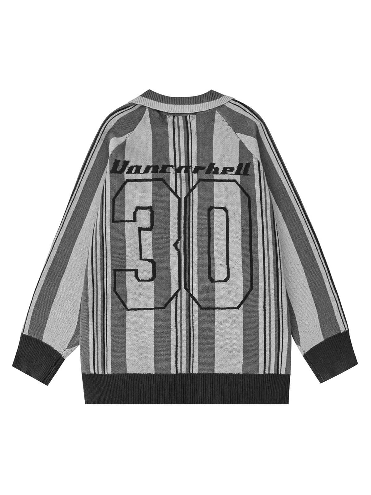 Thesupermade – Gestreifter Polopullover aus besticktem Strick