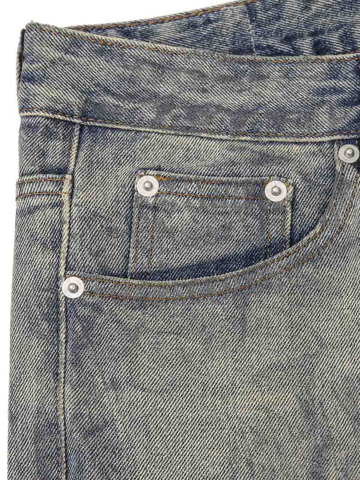 Thesupermade Distressed Washed Ink Splashed Straight Jeans