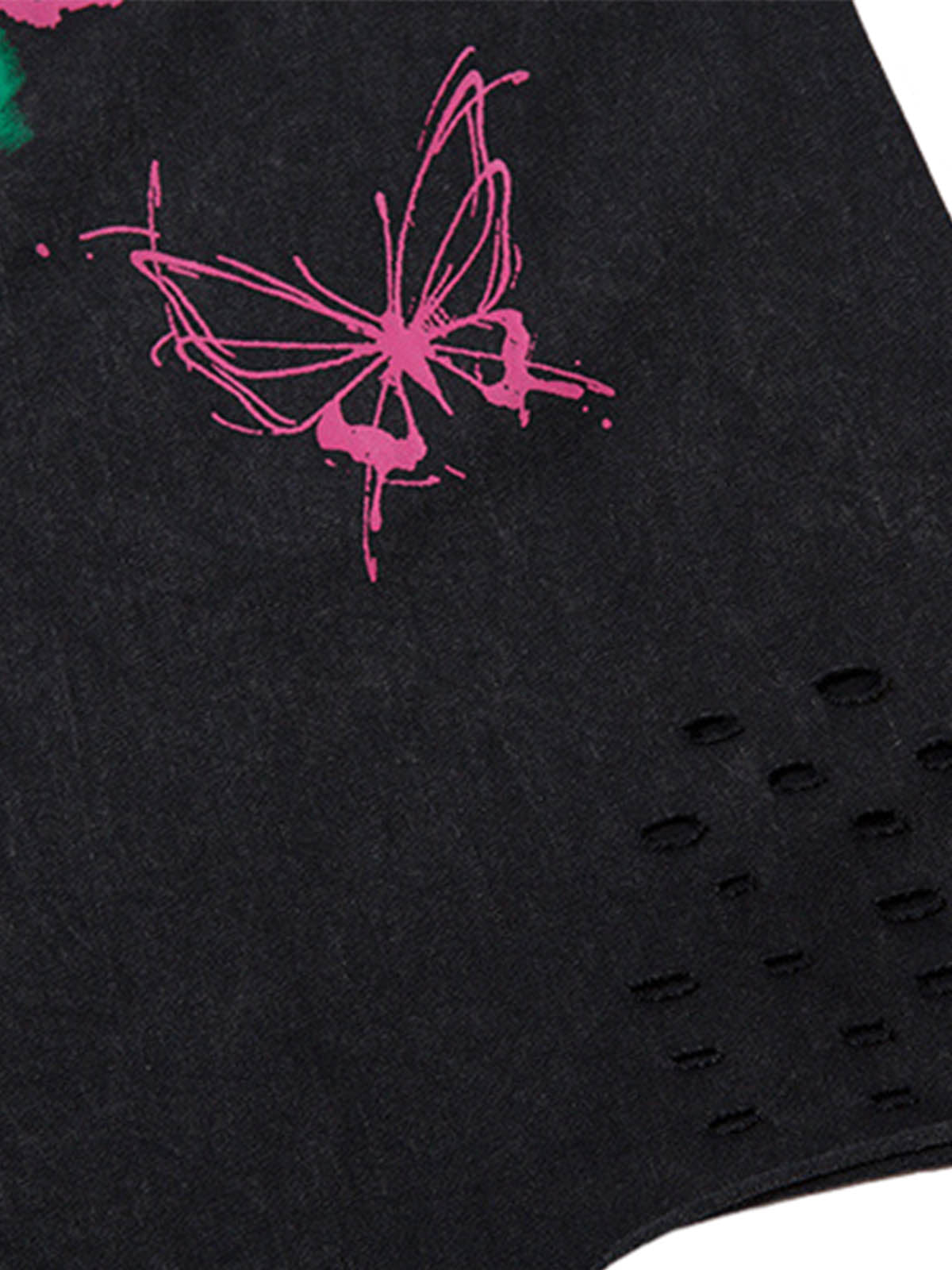 Raw Edge Butterfly Print Vest
