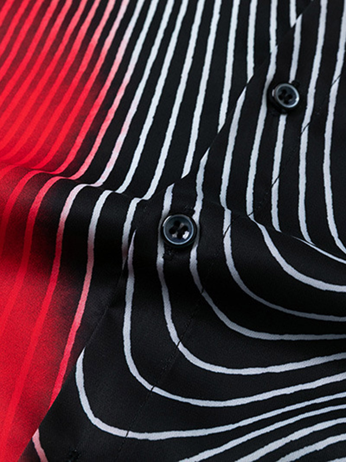 Striped Graffiti Line Button-Up Shirt
