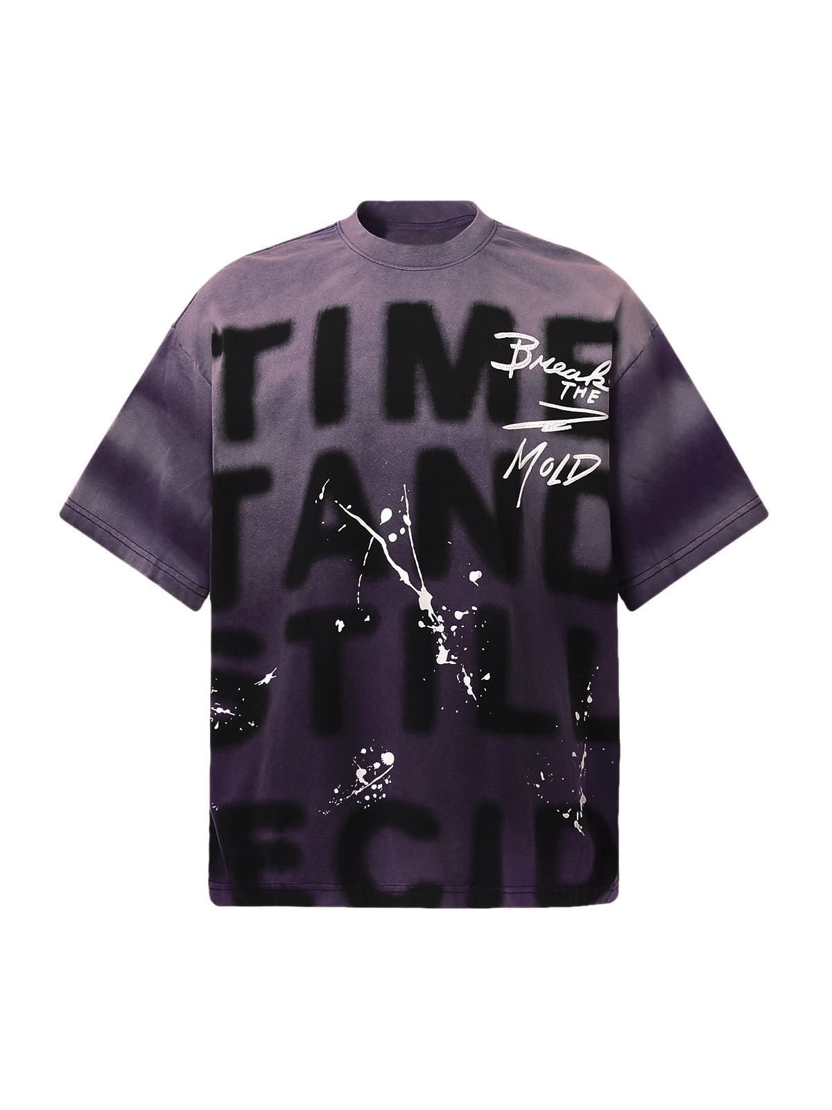 T-shirt imprimé lettres à éclaboussures d'encre
