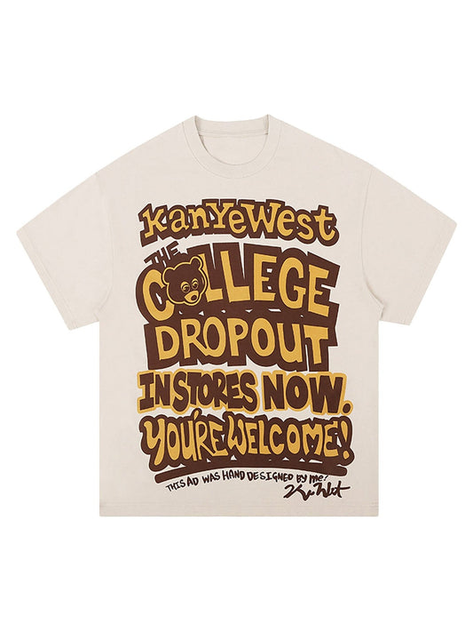 T-shirt hip-hop à manches courtes avec imprimé ours Thesupermade - 2203
