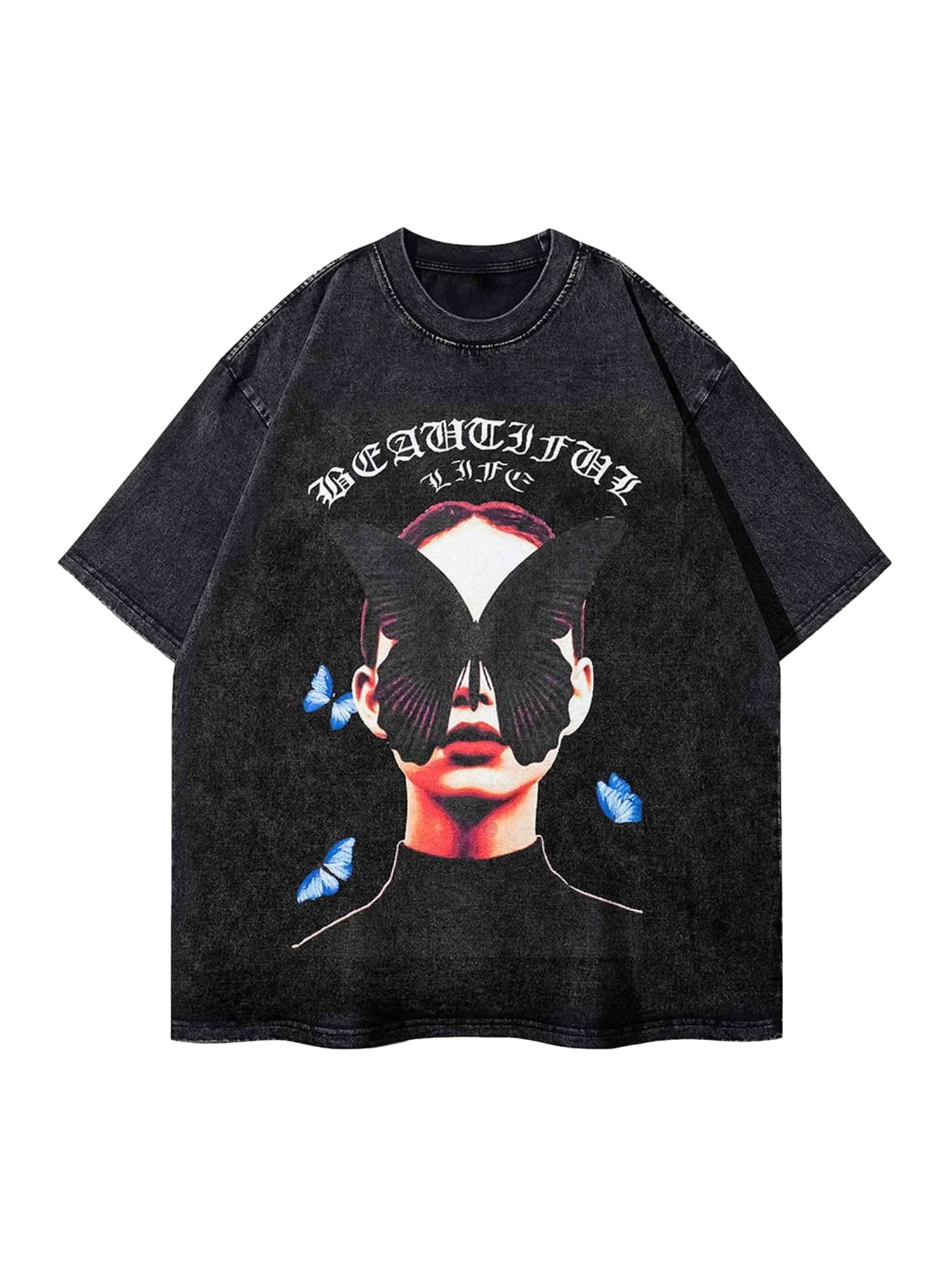 Thesupermade Black Butterfly Girl T-shirt