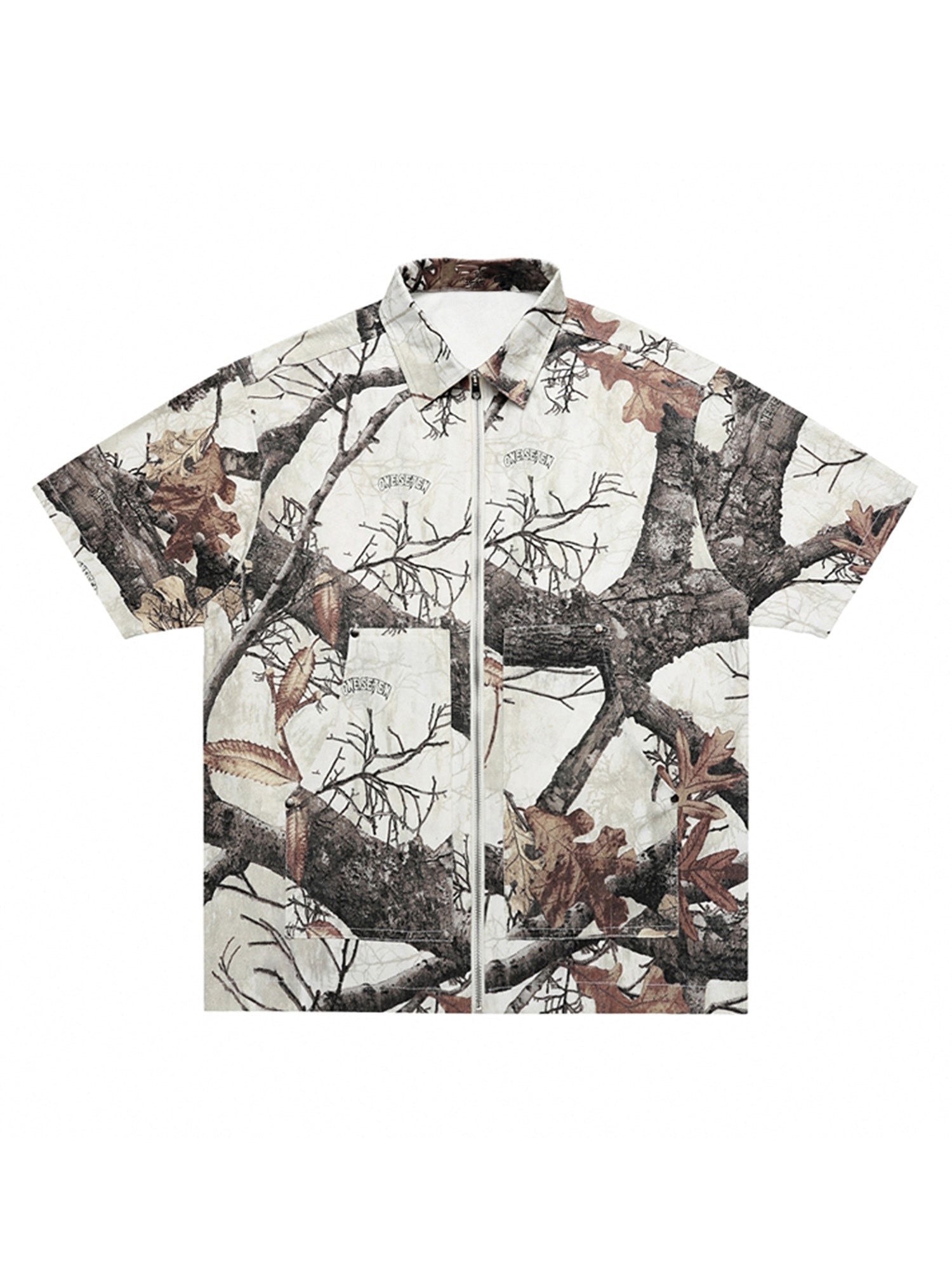 Thesupermade Retro Branches & Fallen Leaves Print Workwear Set