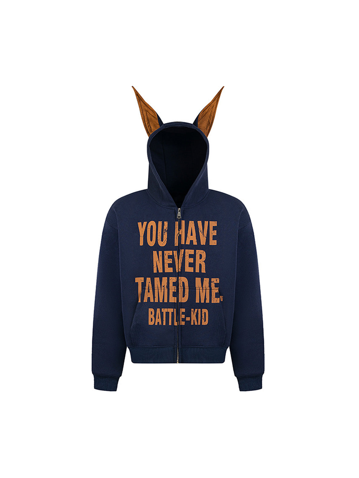 Thesupermade Mottled Letter Graphic Hooded Sweatshirt - 2227