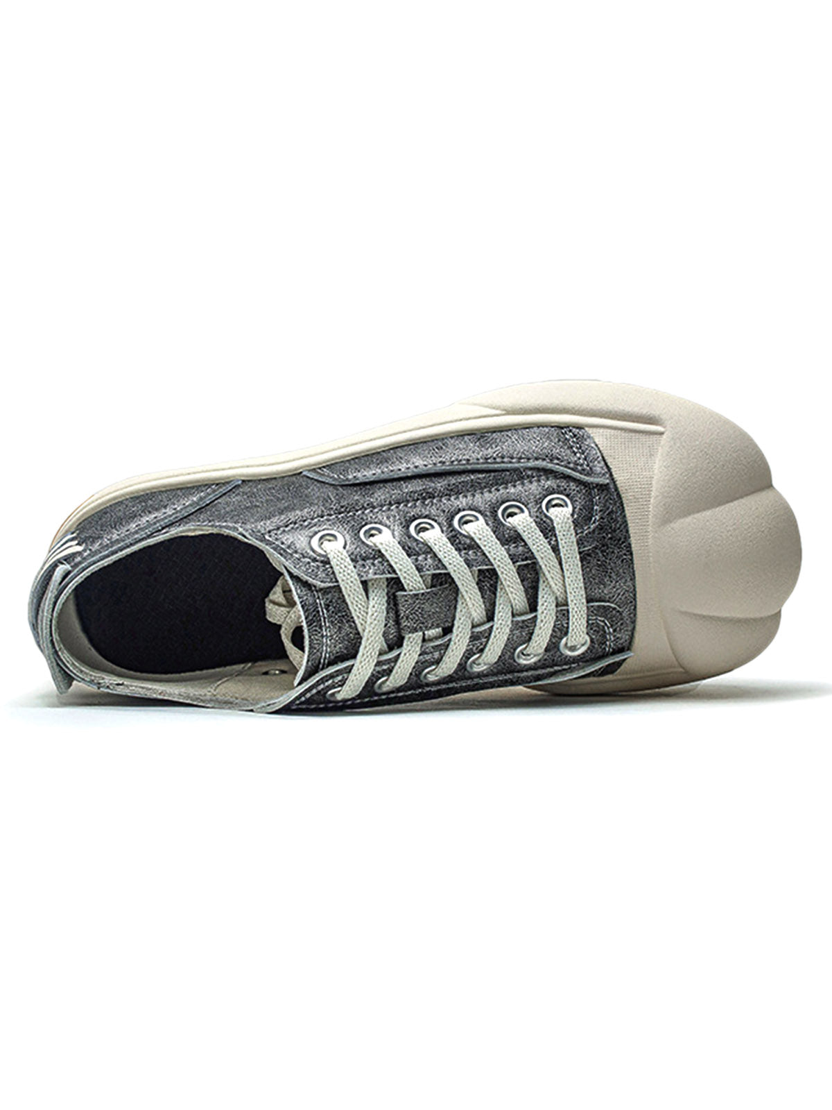 Deconstructed Distressed PU Leather Casual Shoes