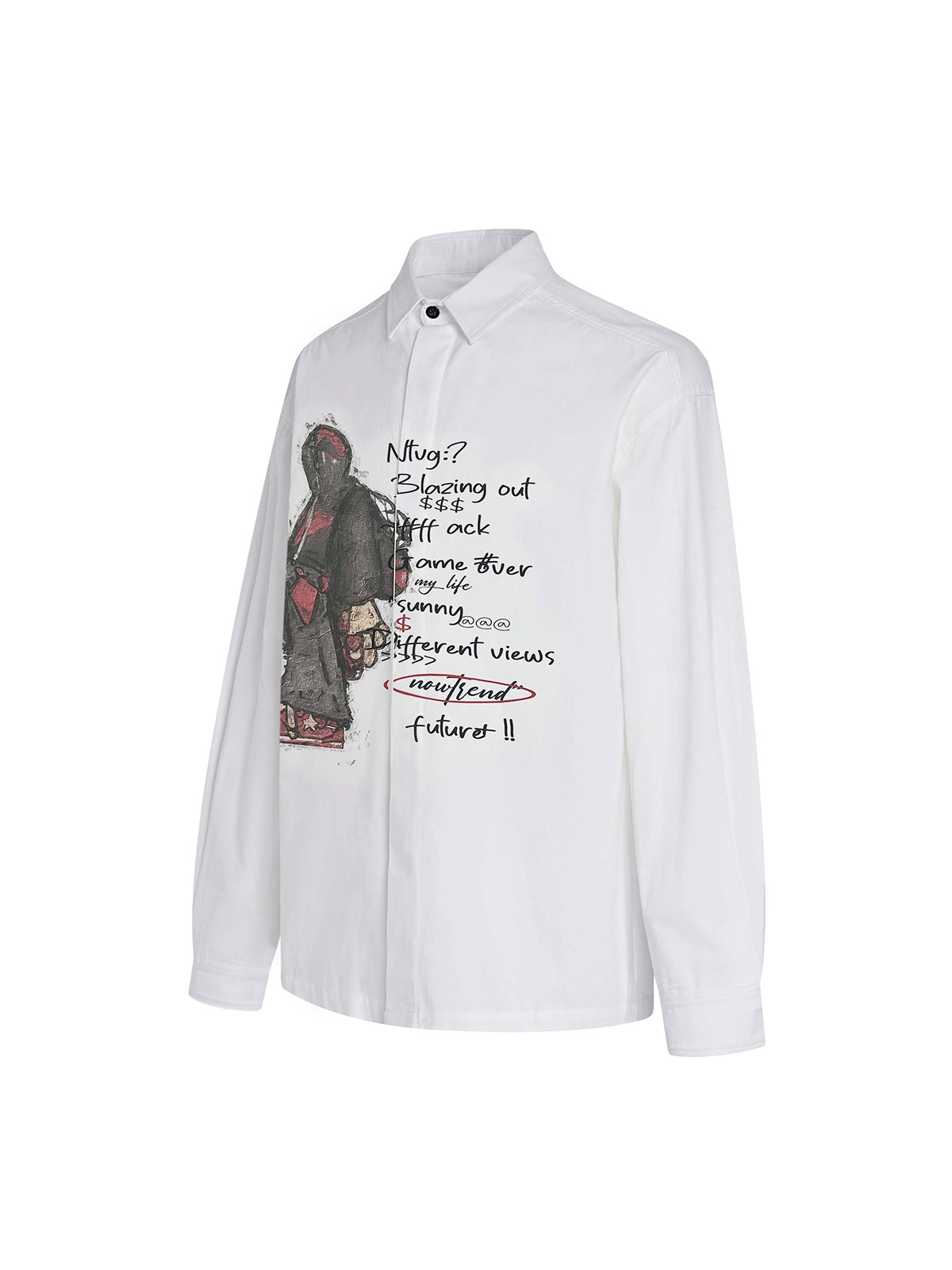 T-shirt à manches longues avec imprimé portrait graphique