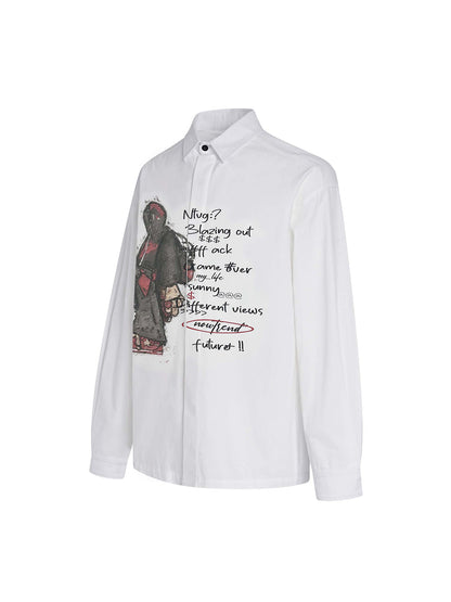 T-shirt à manches longues avec imprimé portrait graphique
