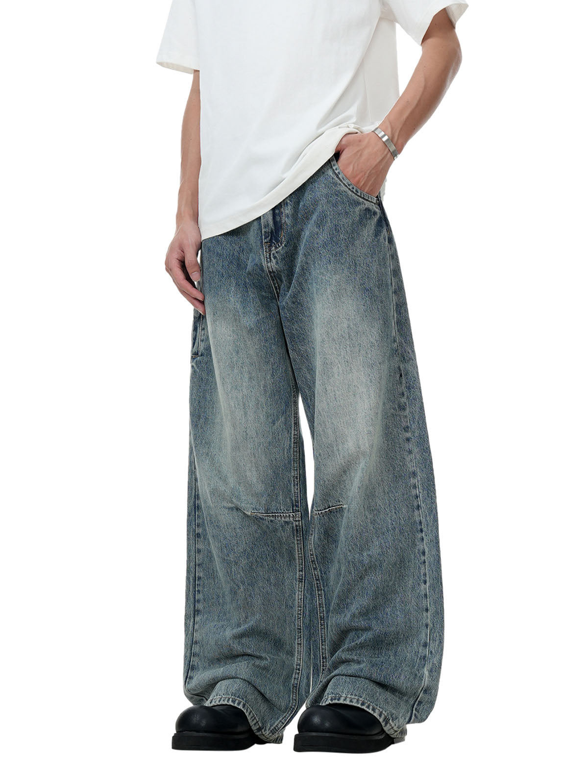 Thesupermade Classic Faded Washed Baggy Jeans