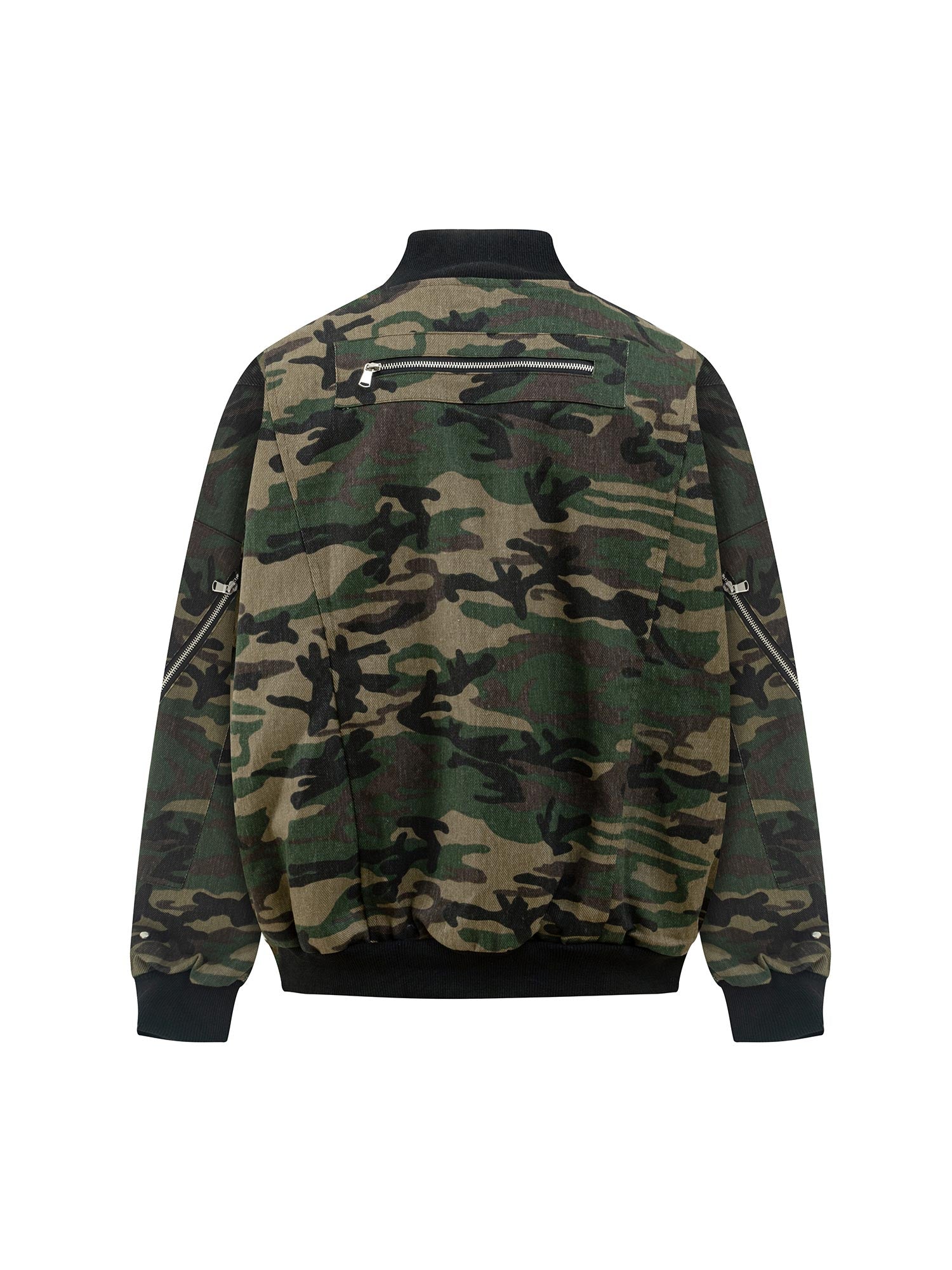 Veste bomber camouflage cargo supermade à fermetures éclair multiples