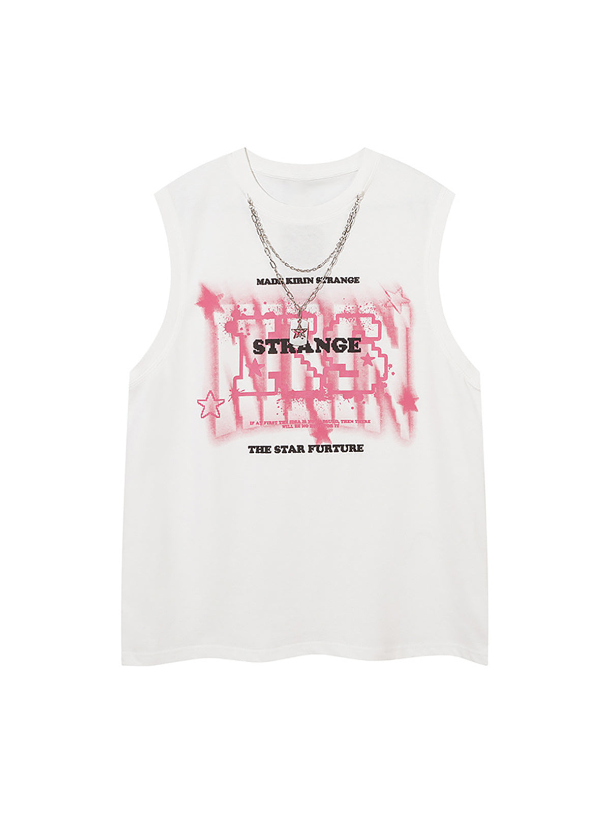 Street Retro Star Chain Print Vest