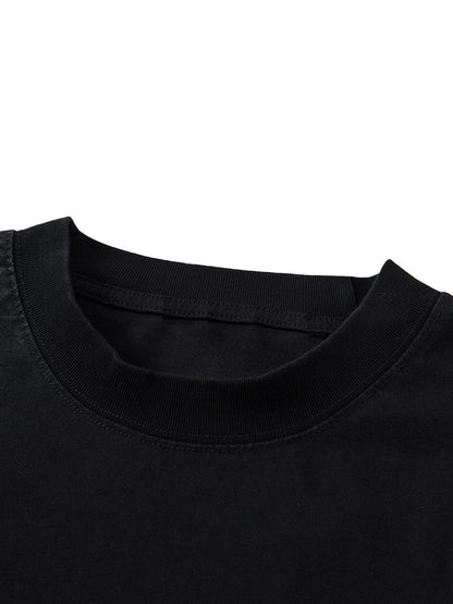 T-Shirt aus schwerer, gewaschener Baumwolle mit Kreuzschild-Print