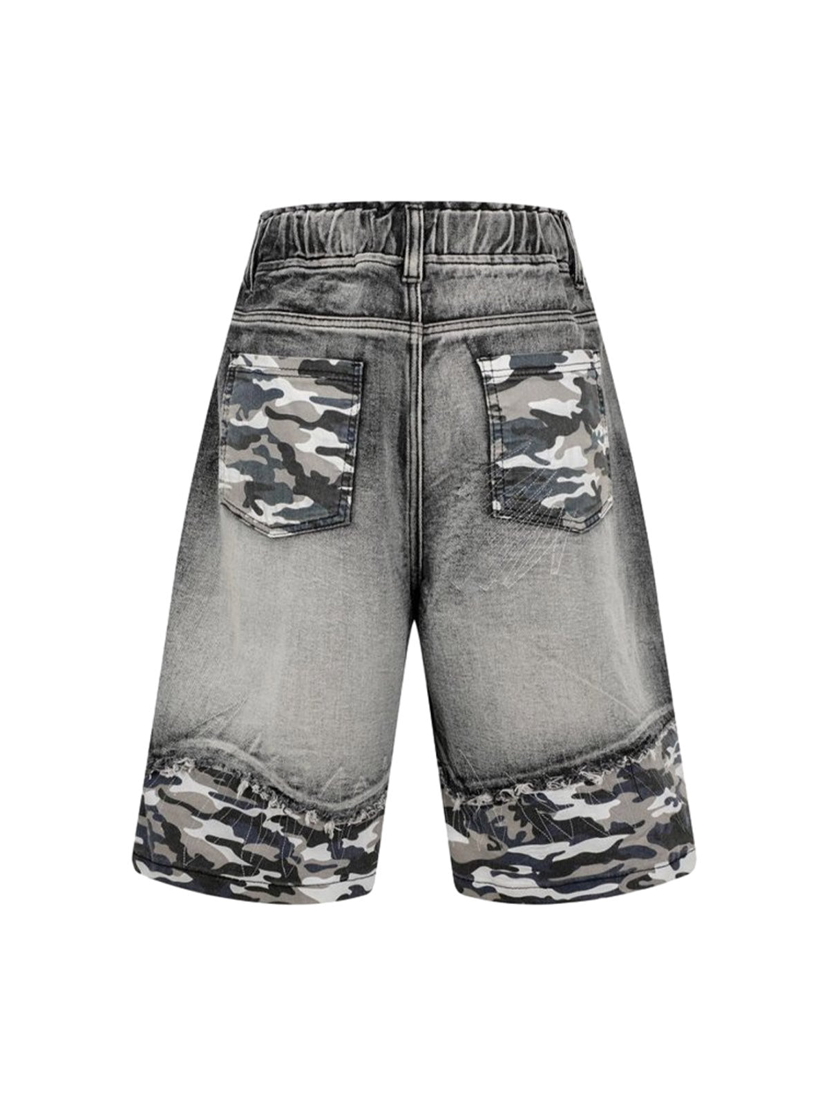 Distressed-Camouflage-Jeansshorts
