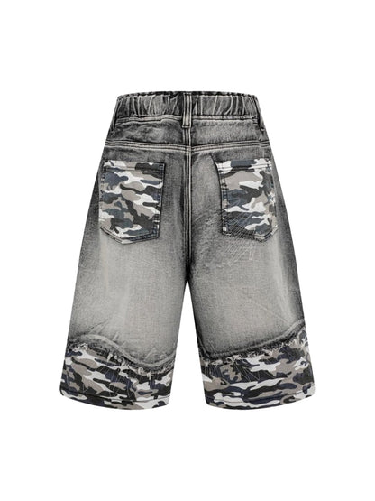 Distressed-Camouflage-Jeansshorts