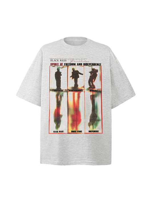 T-shirt oversize à imprimé graphique délavé