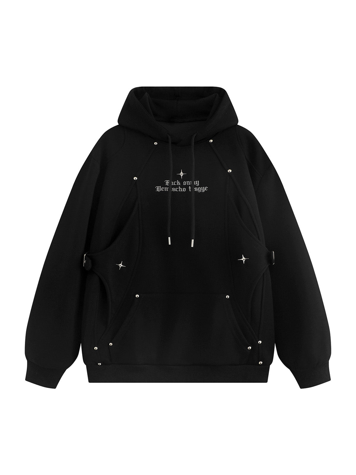 Thesupermade Deconstructed Patchwork Star Beaded Hoodie