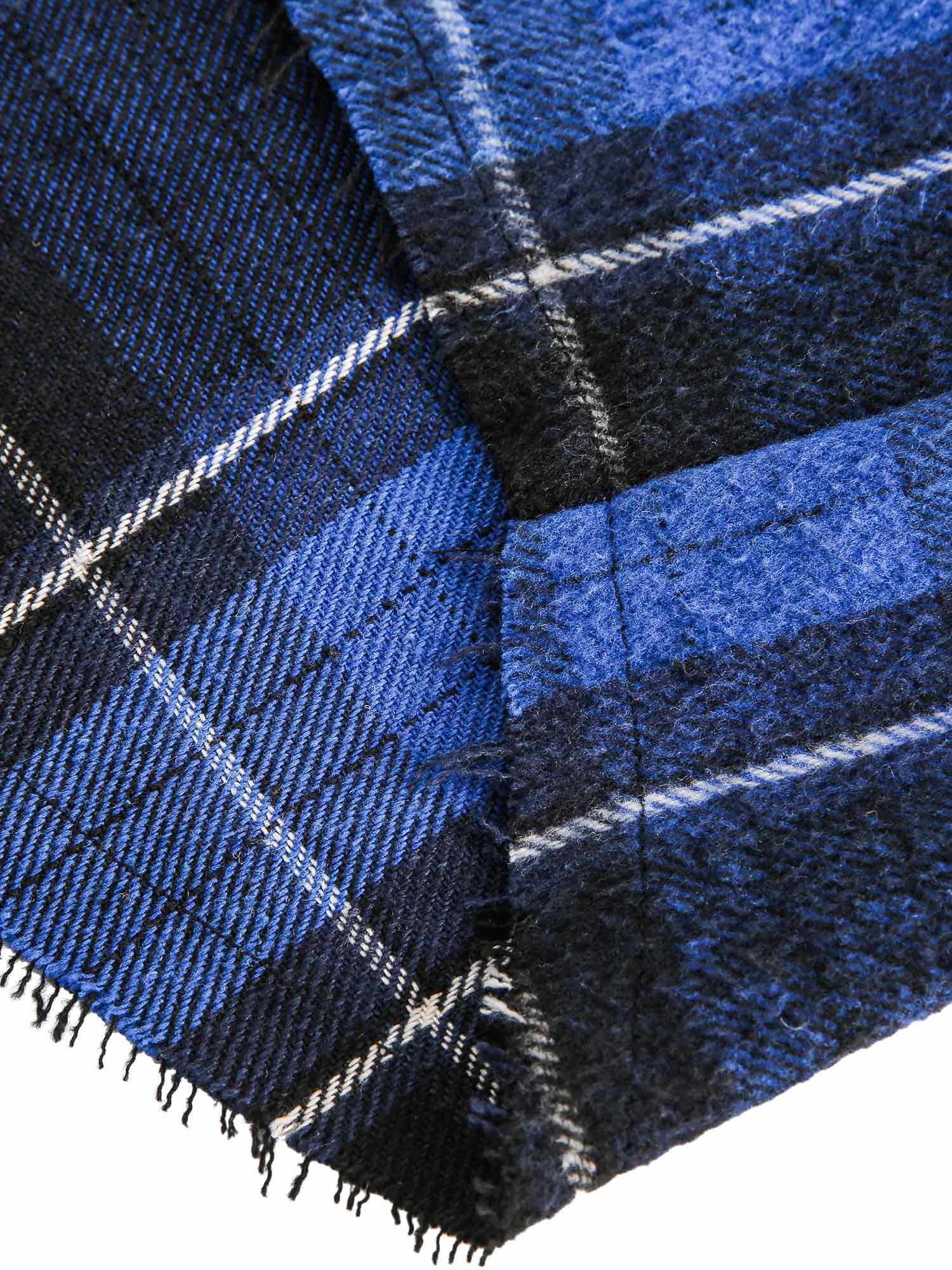 Thesupermade Plaid Brushed Cardigan Hooded Shirt