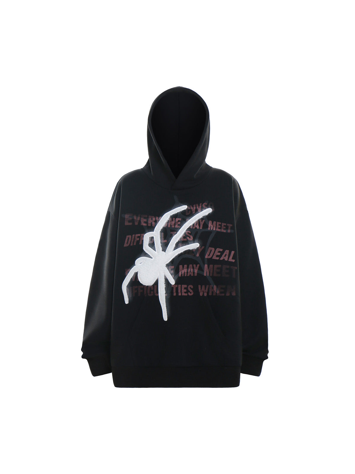 Thesupermade Spider Embroidered Patchwork Fleece Hoodie