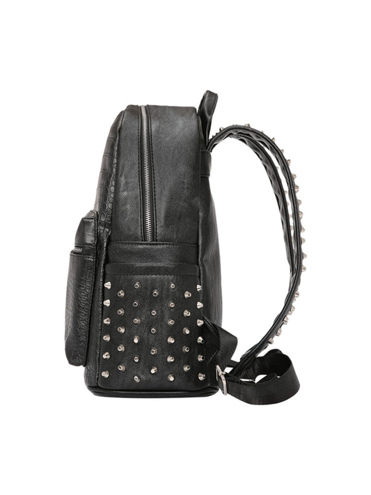Rivet Crocodile-Print Backpack