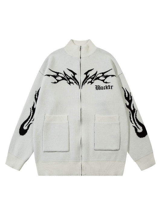 Pull zippé à col montant en fausse fourrure de vison Thesupermade Flame