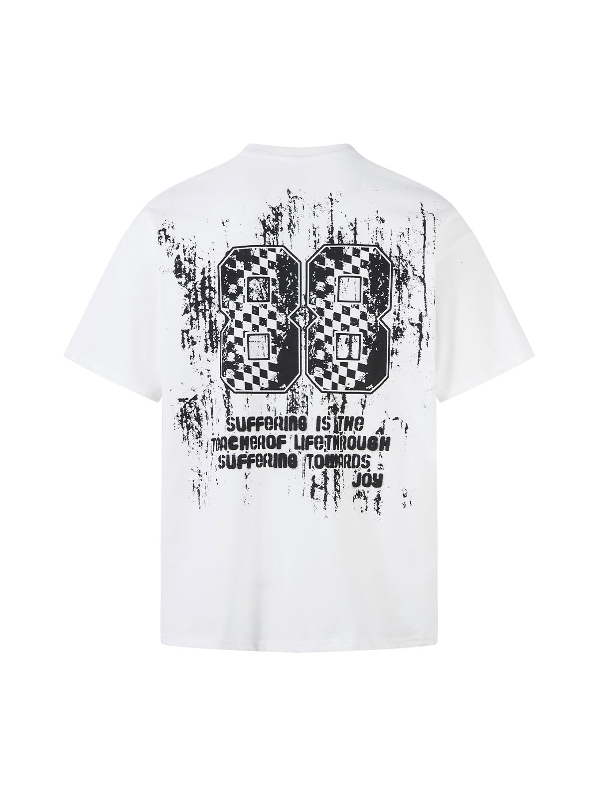 Kurzarm-T-Shirt mit Retro-Graffiti-Schriftzug – 2341