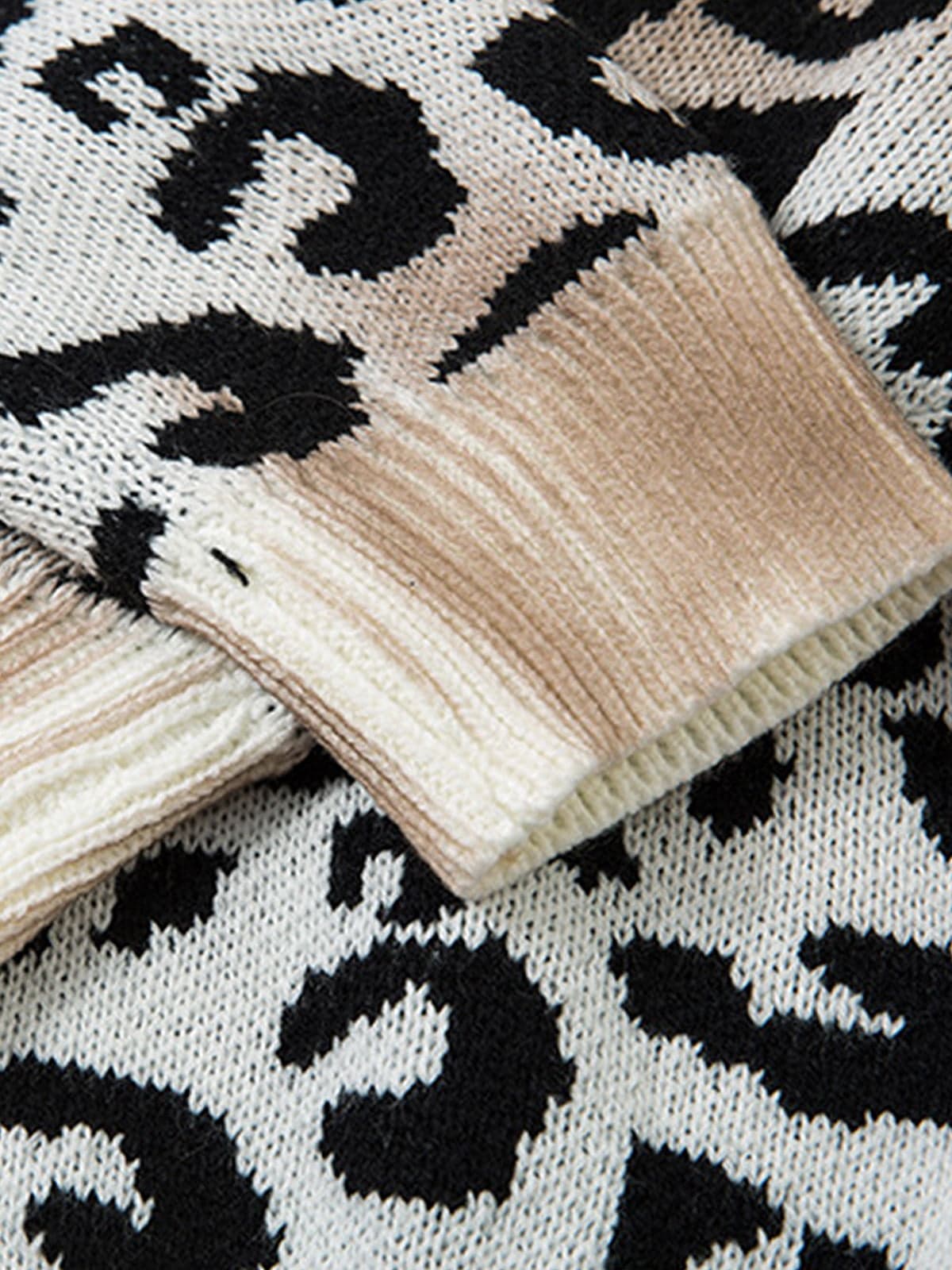 Thesupermade – Jacquard-Pullover mit Batikmuster und Gepardenmuster