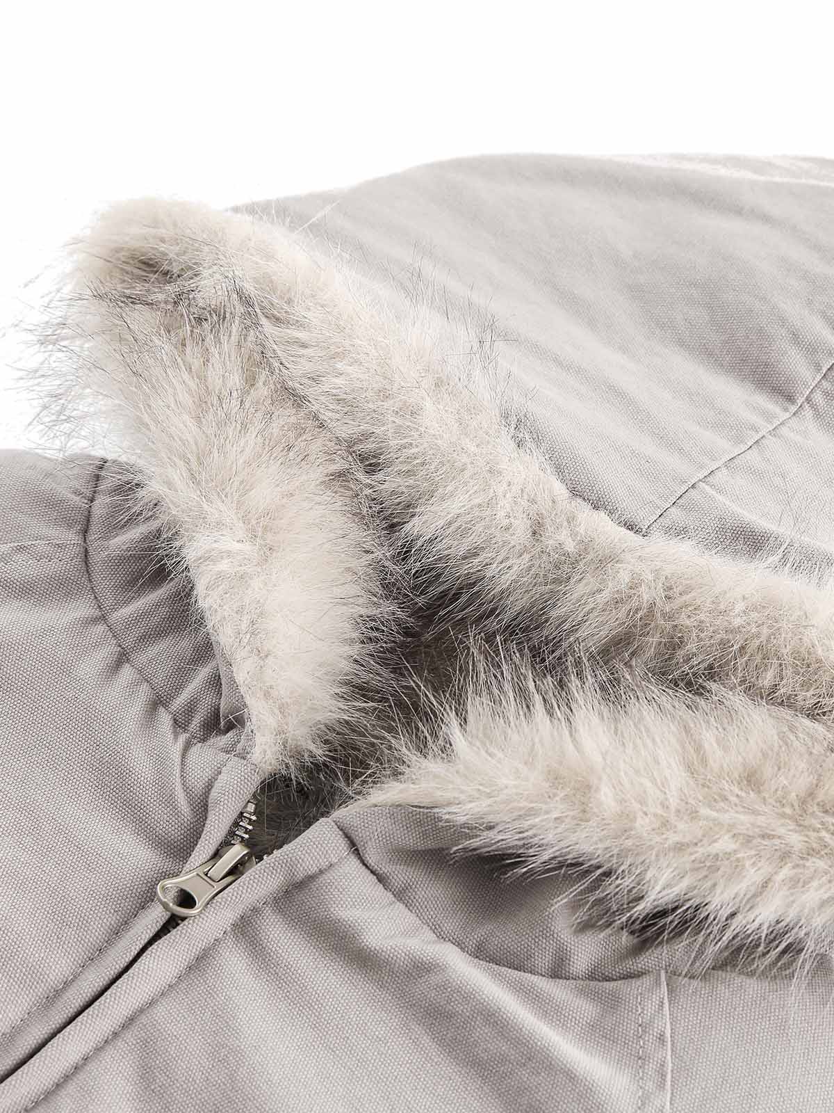 Veste matelassée à capuche en fourrure épissée - 2285
