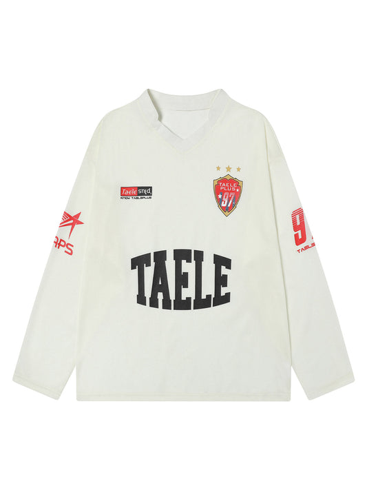 Langarm-T-Shirt aus Jersey mit Retro-Netzdruck