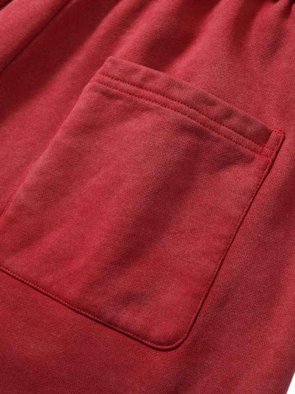 Zerrissene rote Culotte-Jeans im Used-Look