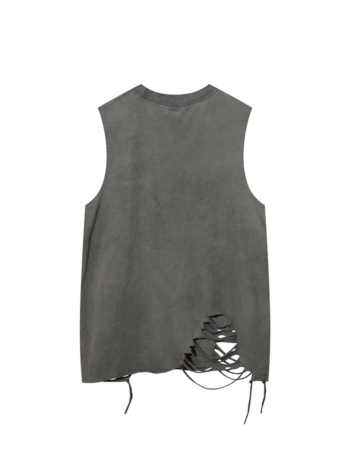 Weste mit zerrissenem Grafik-Kreuz-Print im Used-Look