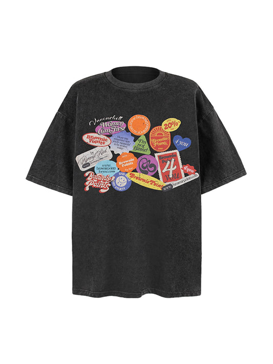 T-shirt ras du cou graffiti