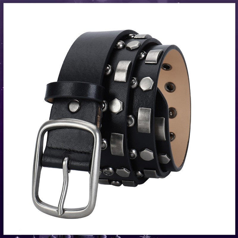 Punk Style Rivet PU Leather Belt