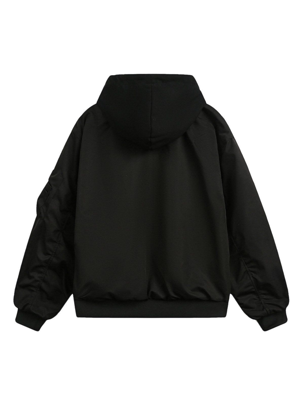 Veste bomber à capuche plissée en deux parties