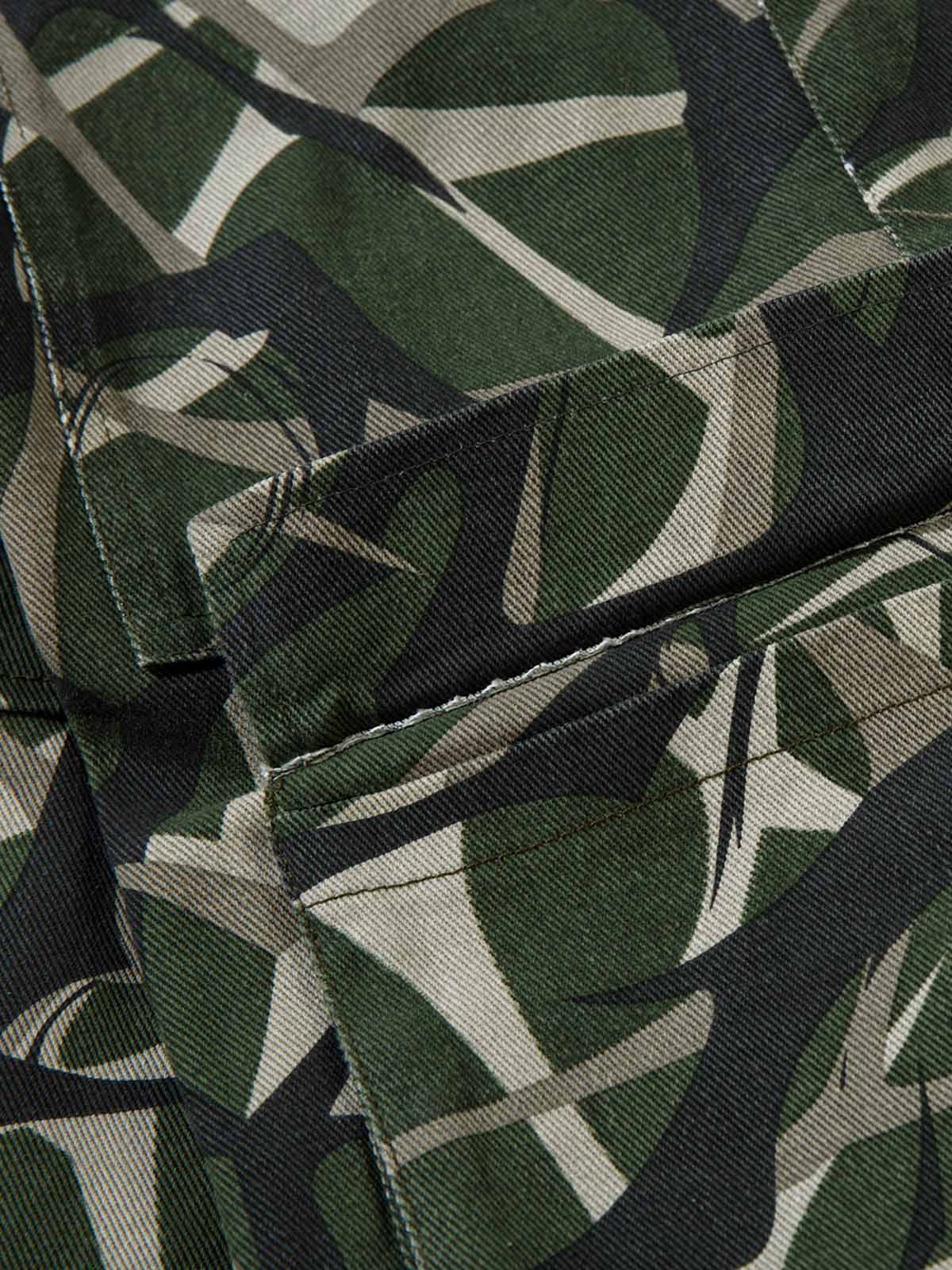 Thesupermade Camouflage Faux Zweiteiliger Trainingsanzug mit Kapuze und Fleecejacke – 2331