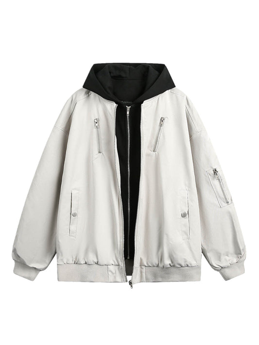 Zweiteilige Bomberjacke mit Kapuze und mehreren Taschen