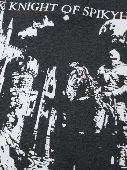 T-Shirt mit Retro-Faux-Print im Zweiteiler